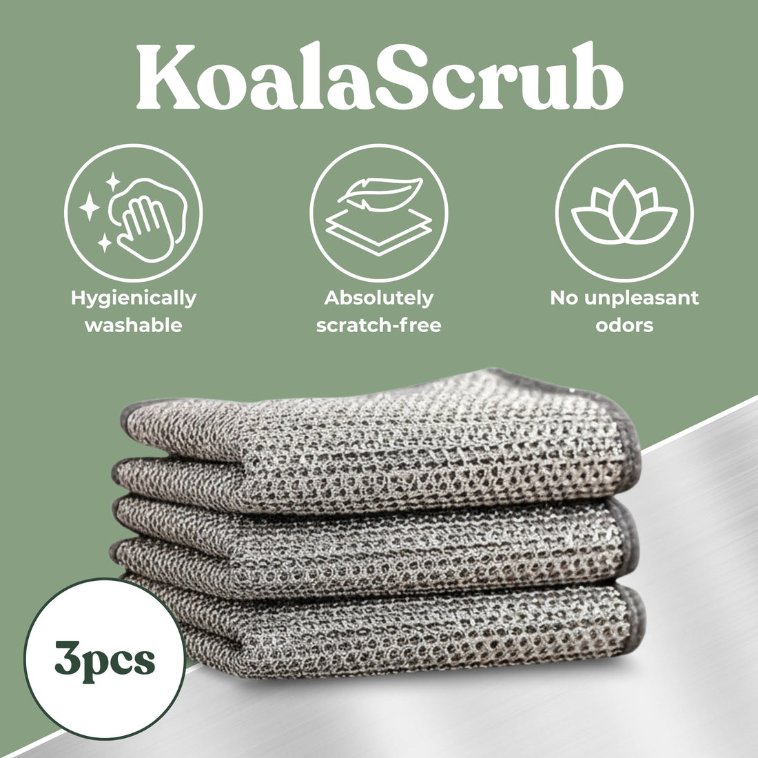 Scrub β Hygienic Steel Mesh for Tough, Scratch-Free Cleaning (20x20cm)