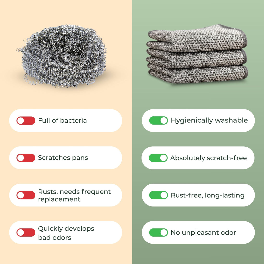 Scrub – Hygienic Steel Mesh for Tough, Scratch-Free Cleaning (20x20cm)